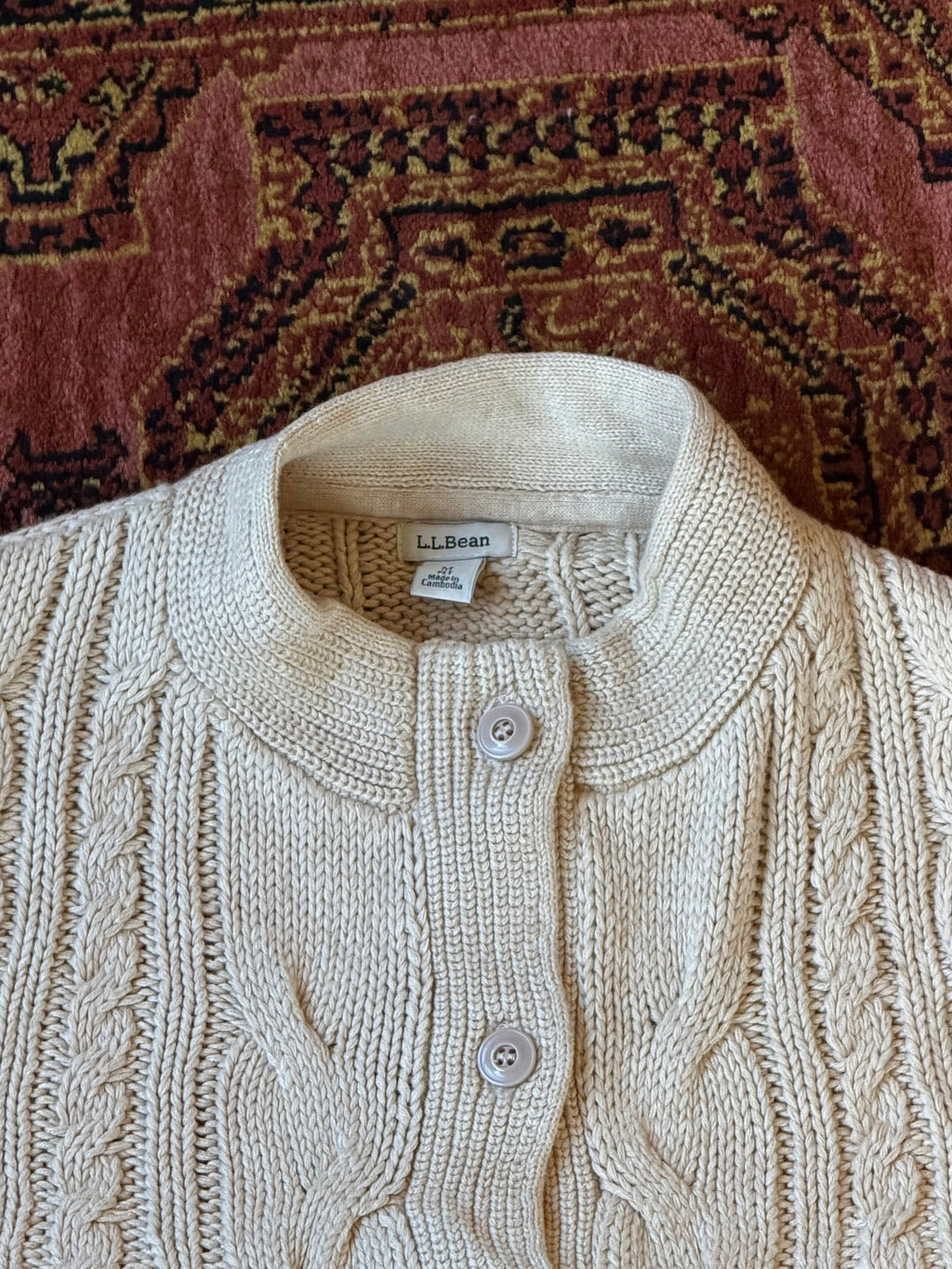 L.L Bean kabelstrikket cardigan