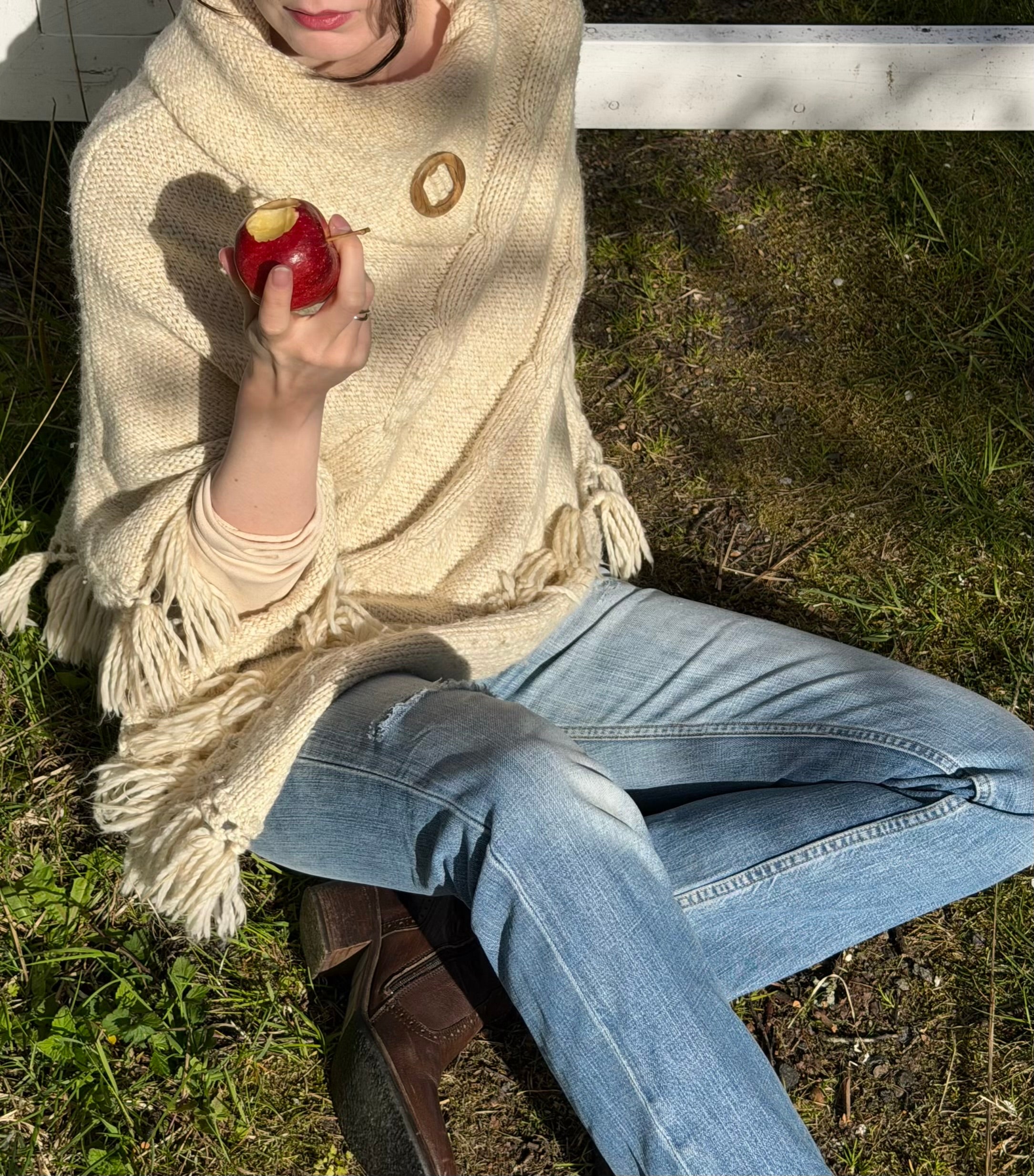 Strikket poncho